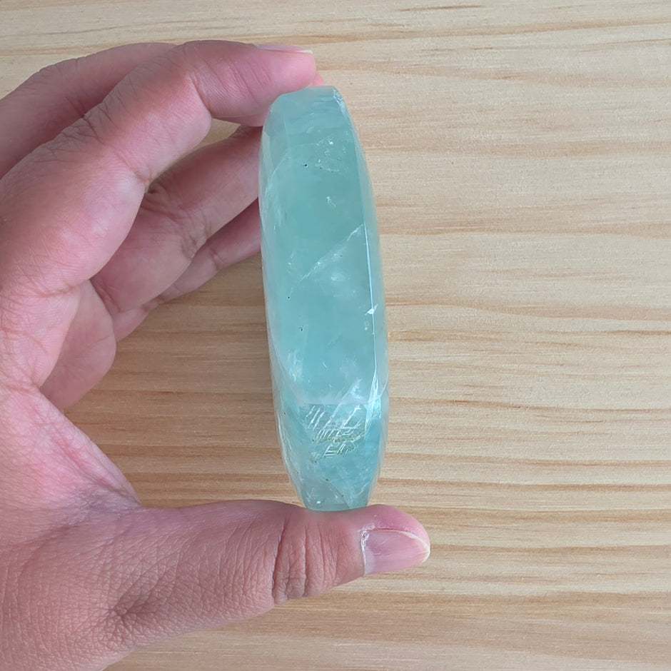 Seafoam Fluorite Palm Stone | Option S