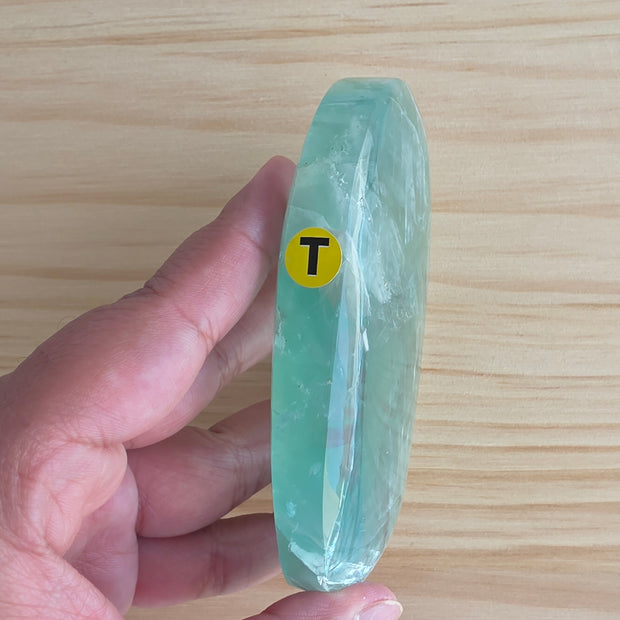 Seafoam Fluorite Palm Stone | Option T