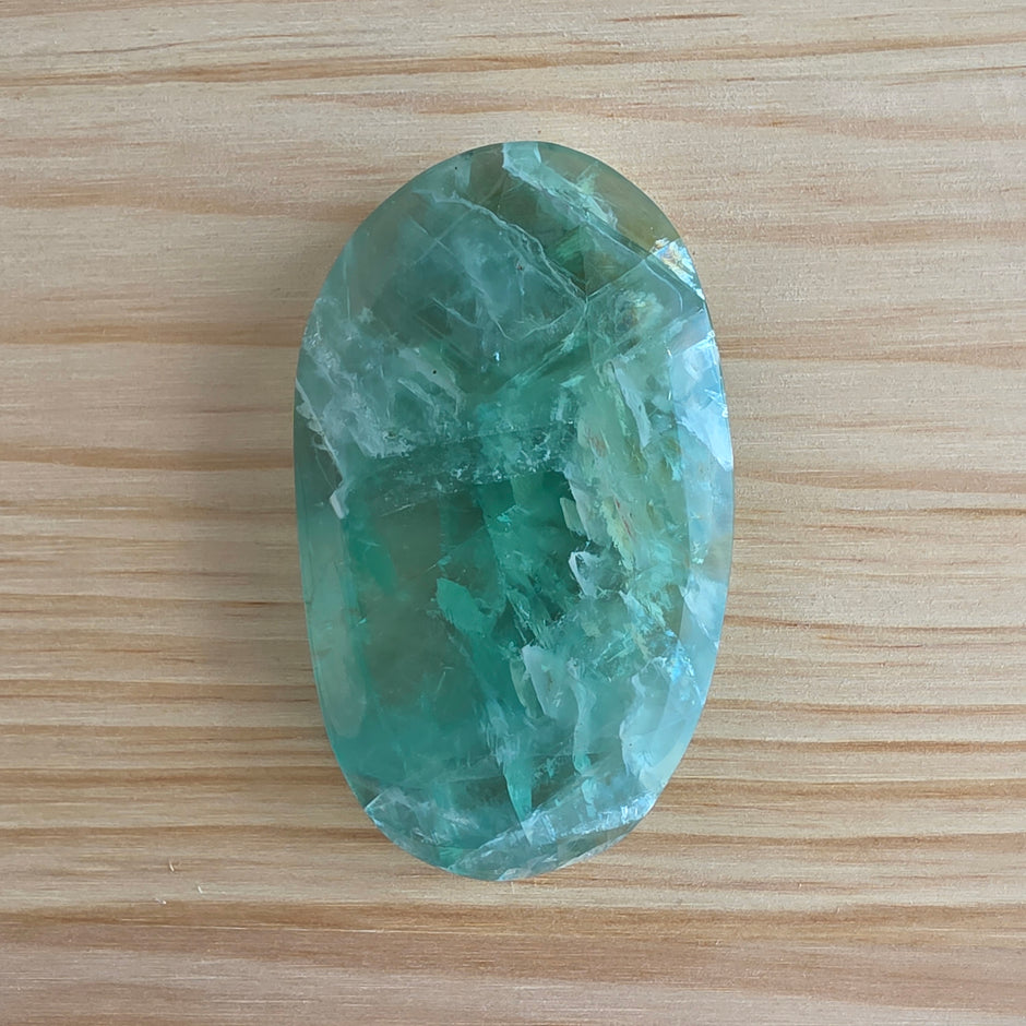 Seafoam Fluorite Palm Stone | Option T