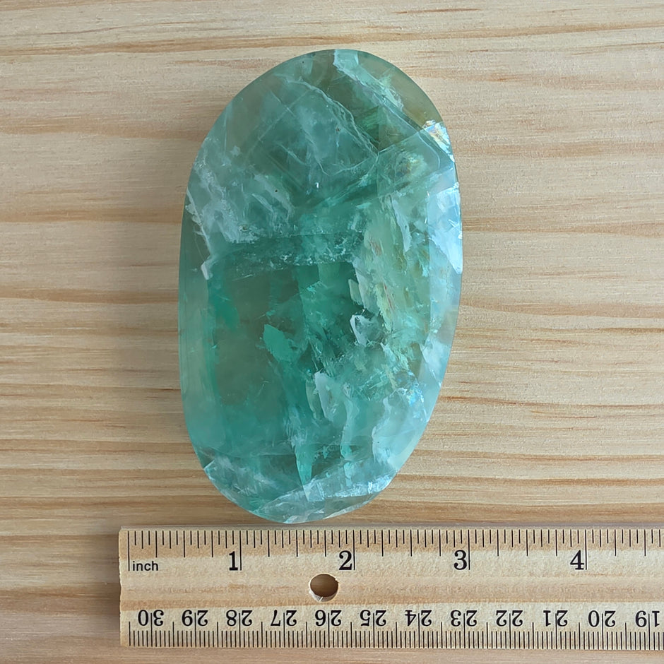 Seafoam Fluorite Palm Stone | Option T