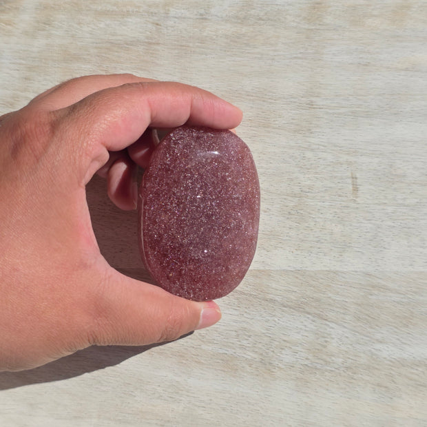 Strawberry Quartz Palm Stones | Option A