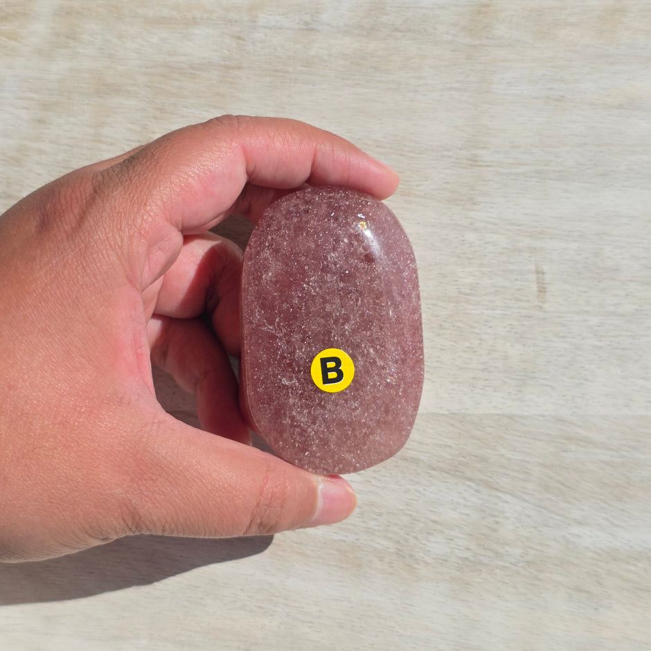 Strawberry Quartz Palm Stones | Option B