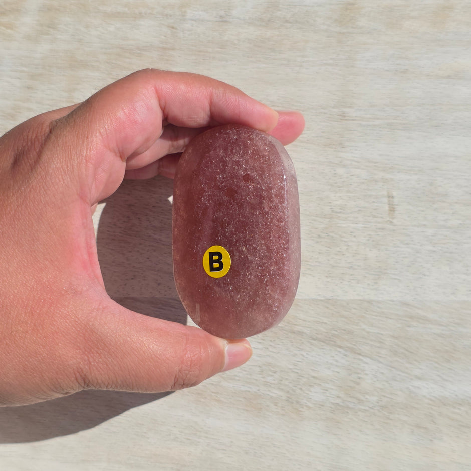 Strawberry Quartz Palm Stones | Option B