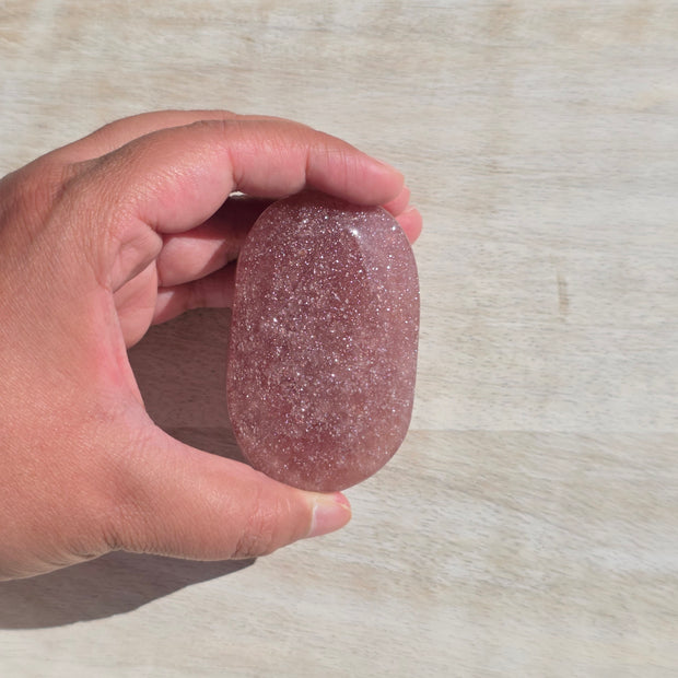Strawberry Quartz Palm Stones | Option B