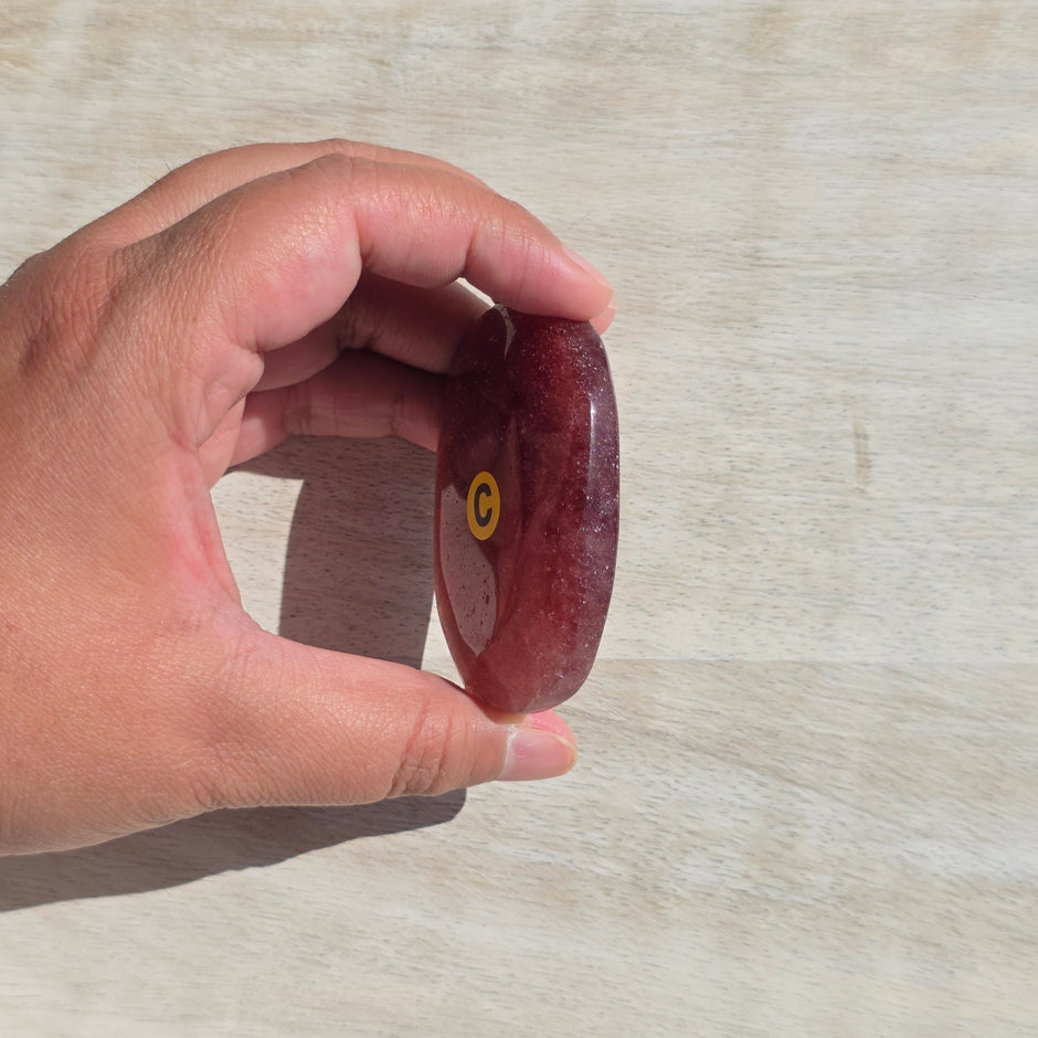 Strawberry Quartz Palm Stones | Option C