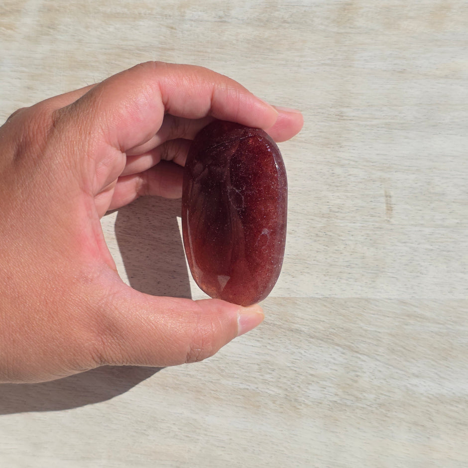 Strawberry Quartz Palm Stones | Option C