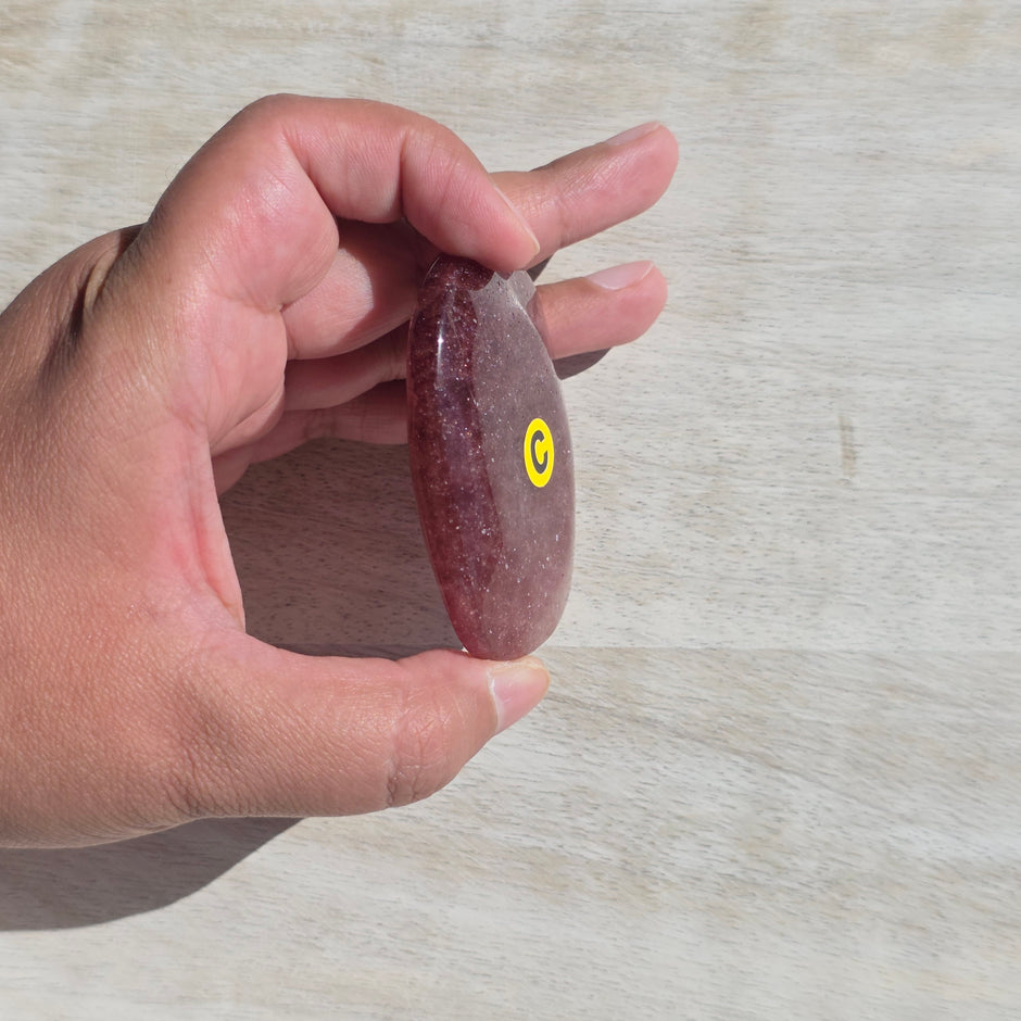 Strawberry Quartz Palm Stones | Option C