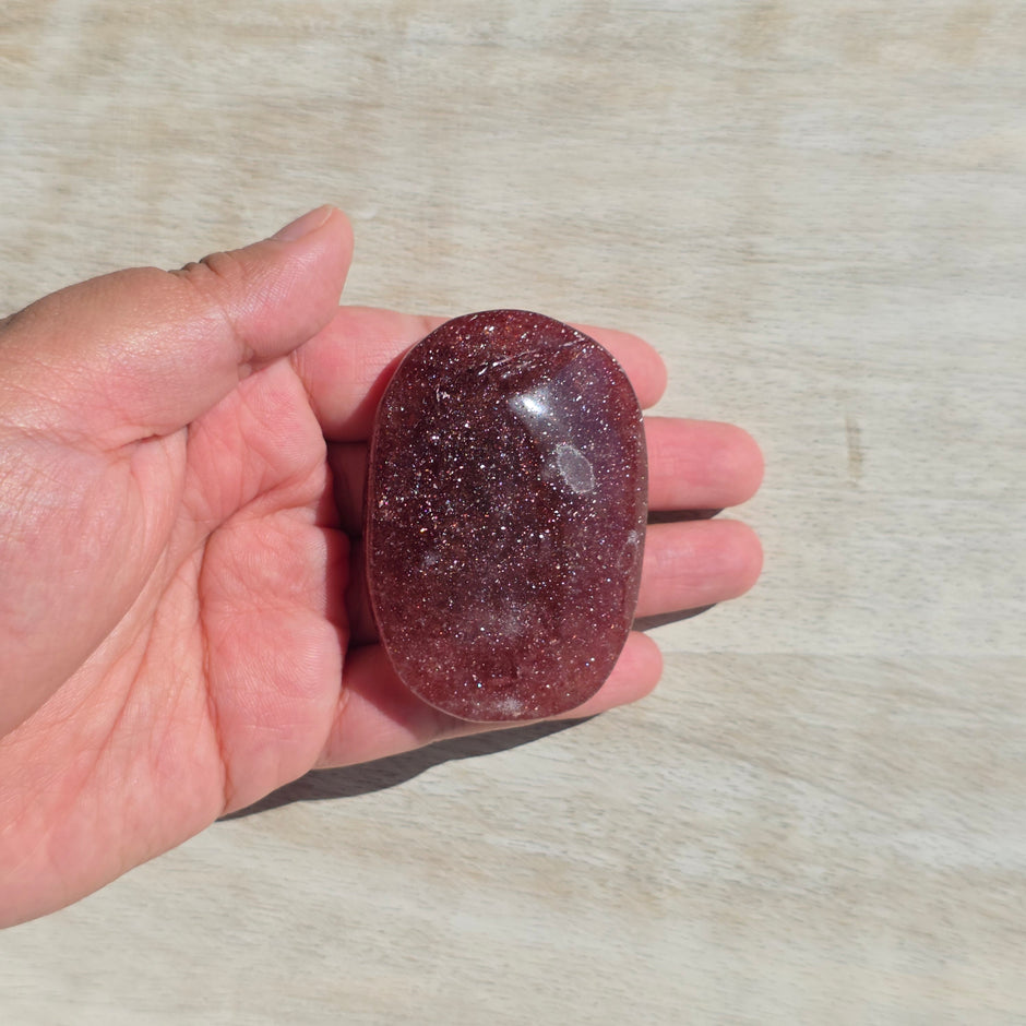 Strawberry Quartz Palm Stones | Option C