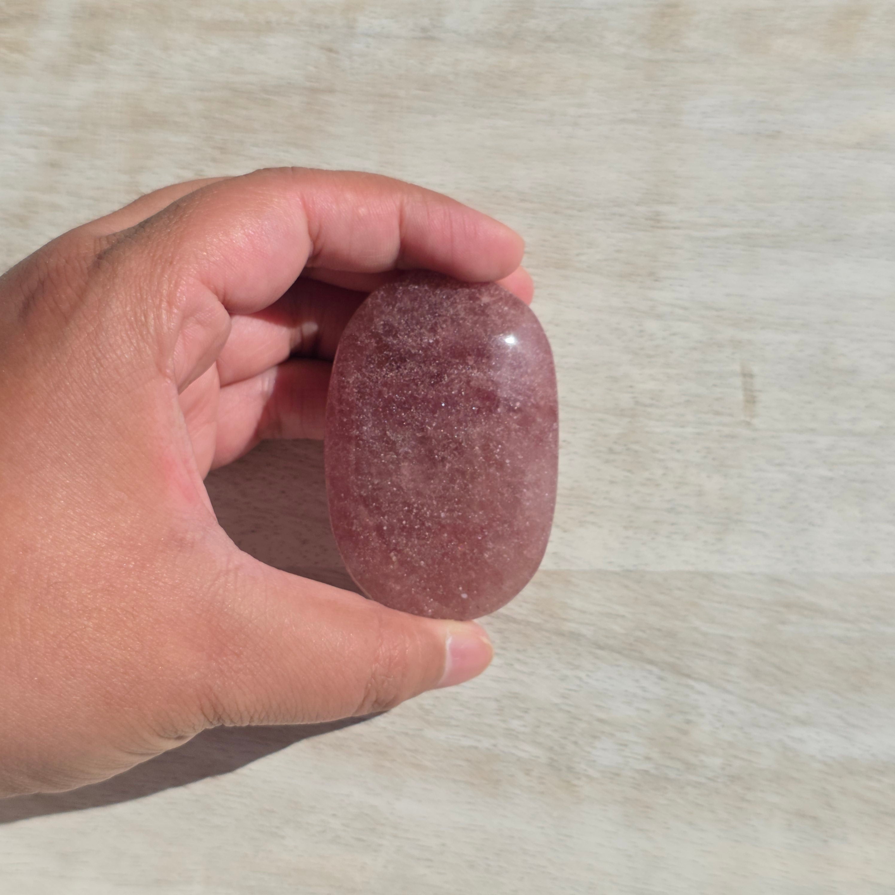 Strawberry Quartz Palm Stones | Option D
