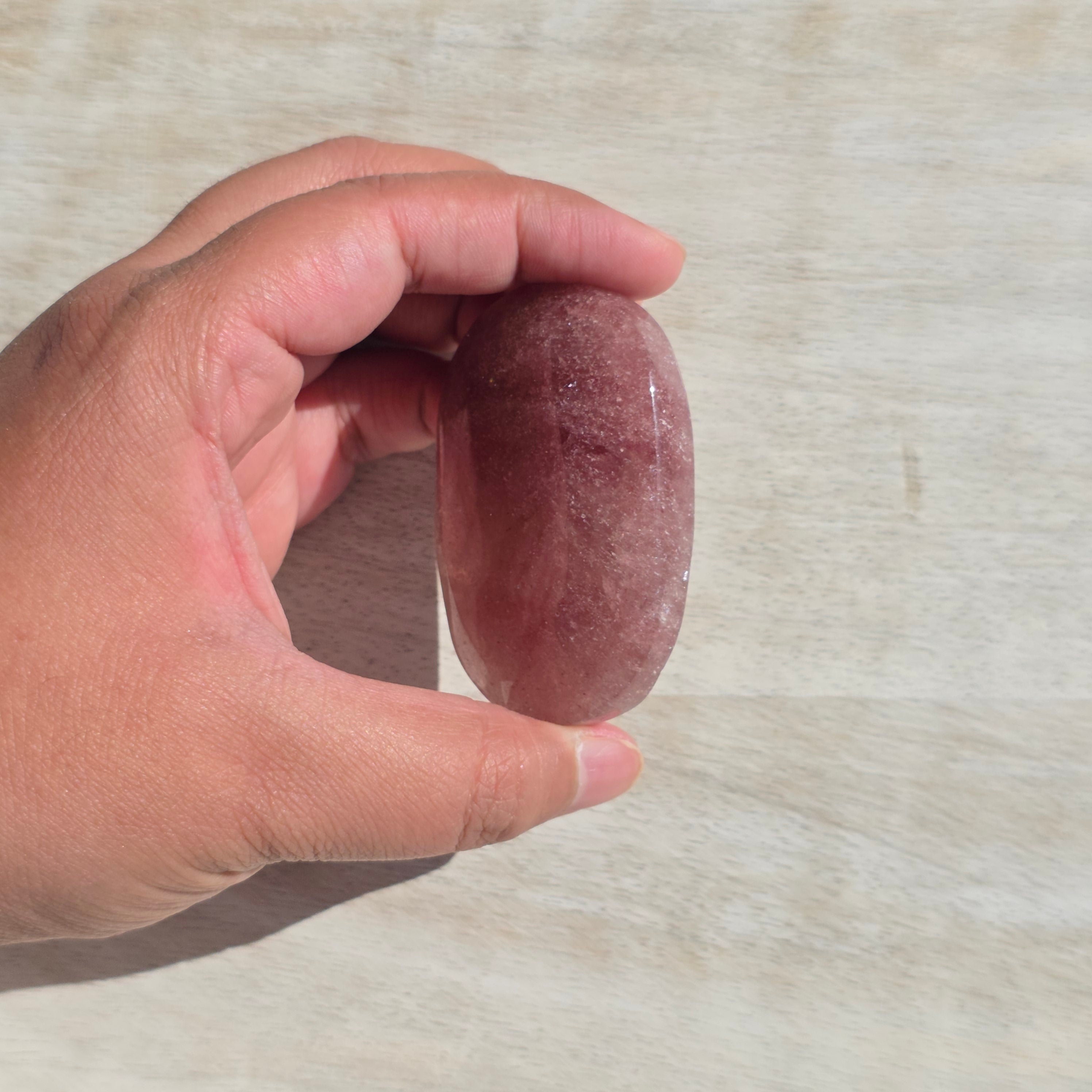 Strawberry Quartz Palm Stones | Option D
