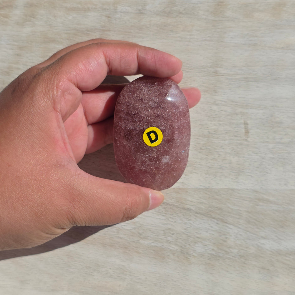Strawberry Quartz Palm Stones | Option D