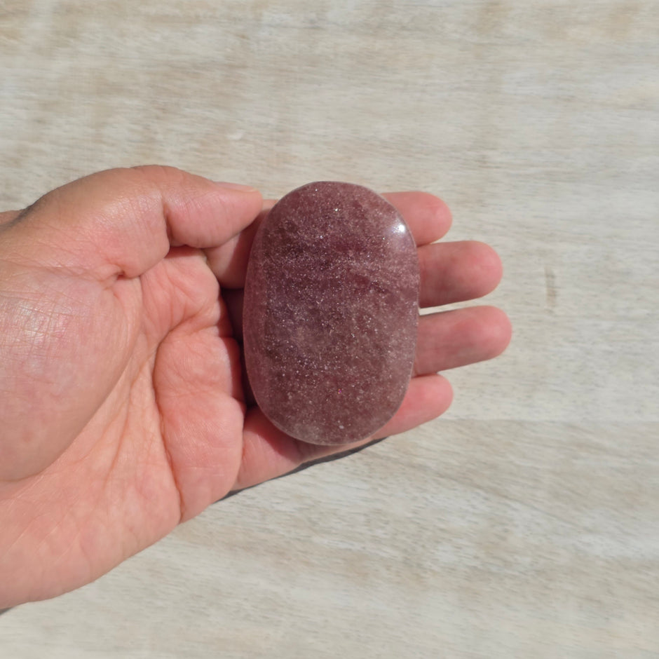 Strawberry Quartz Palm Stones | Option D