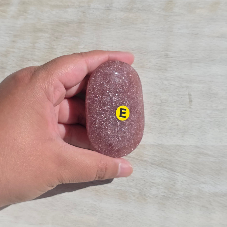 Strawberry Quartz Palm Stones | Option E