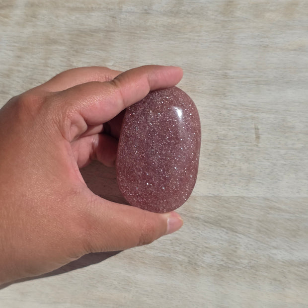 Strawberry Quartz Palm Stones | Option E