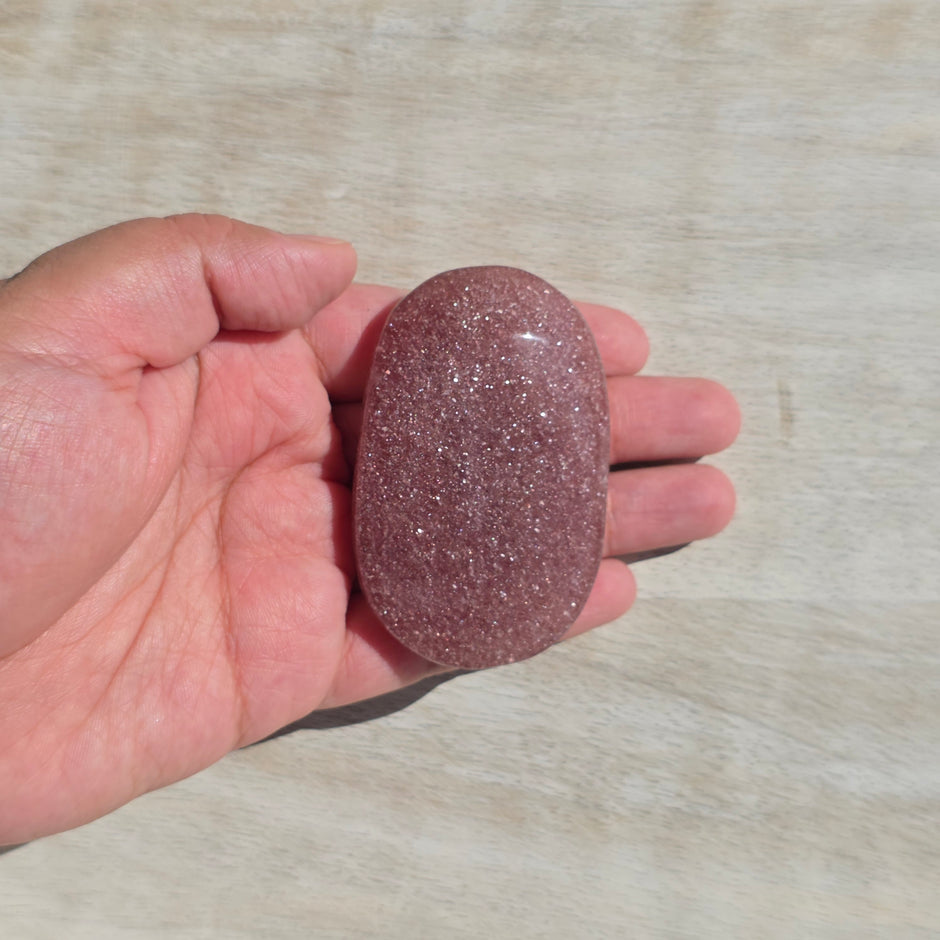 Strawberry Quartz Palm Stones | Option E