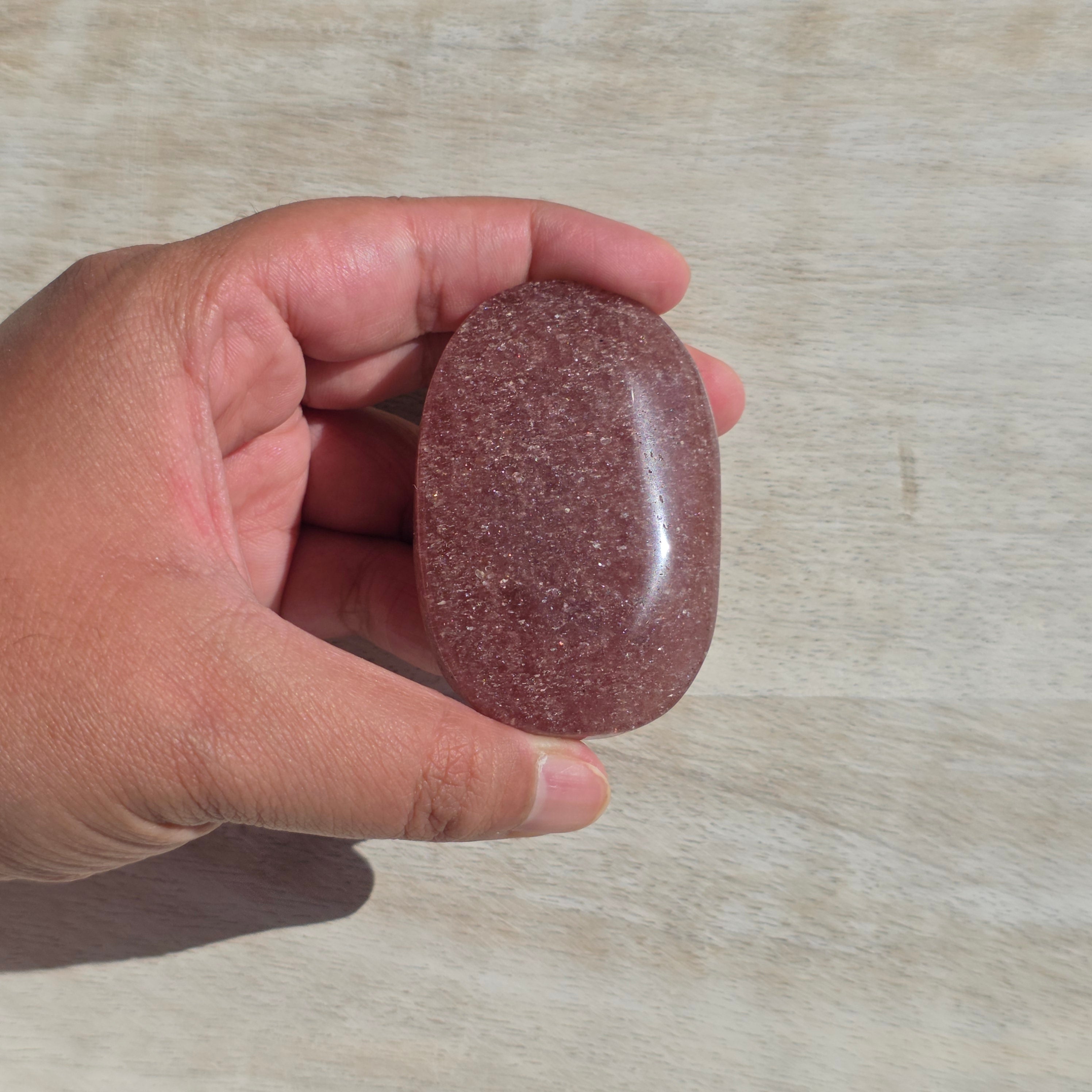 Strawberry Quartz Palm Stones | Option F