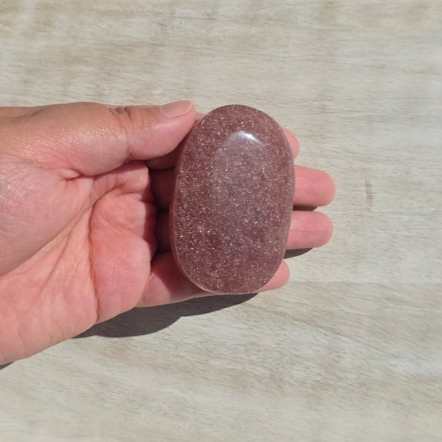 Strawberry Quartz Palm Stones | Option F