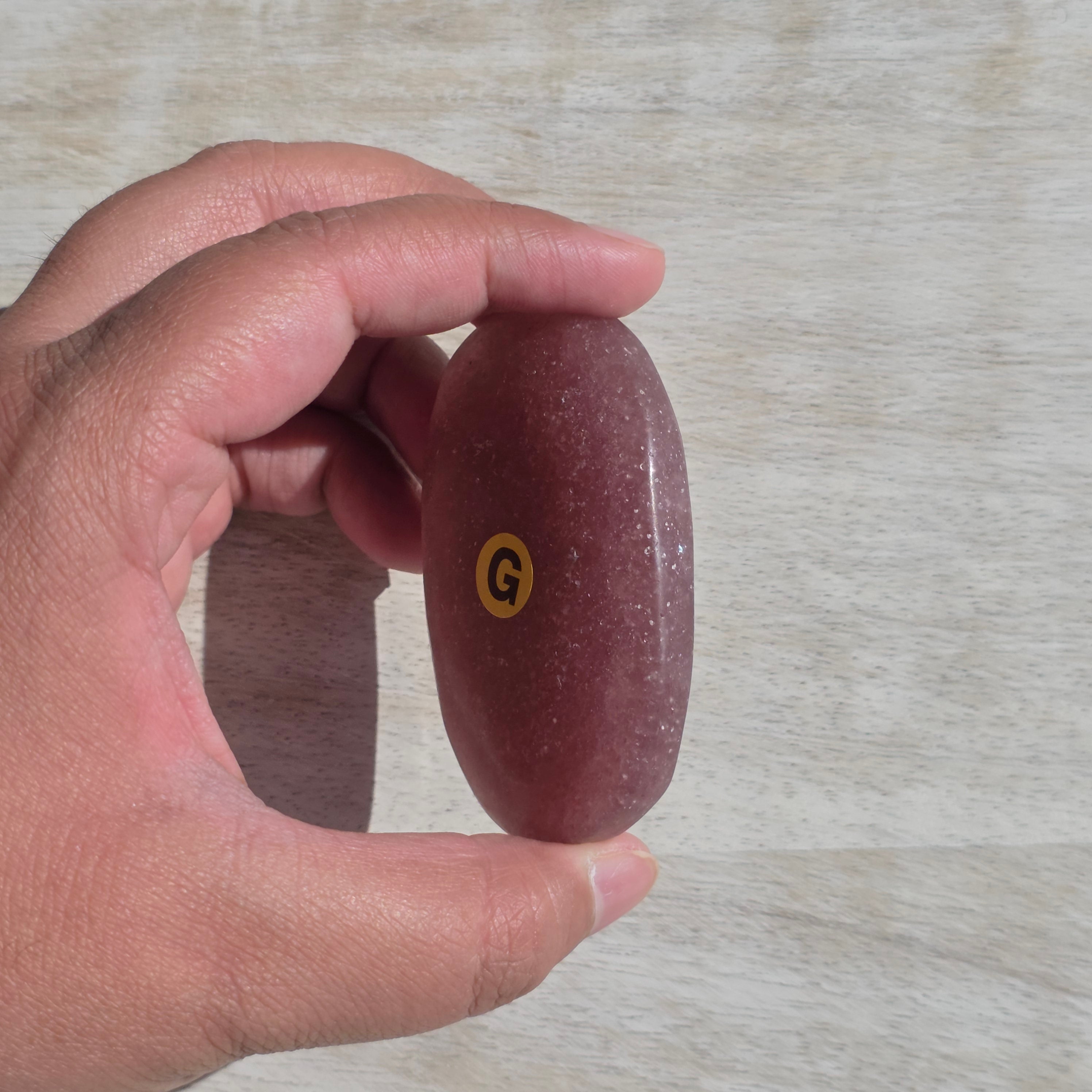 (Matte) Strawberry Quartz Palm Stones | Option G