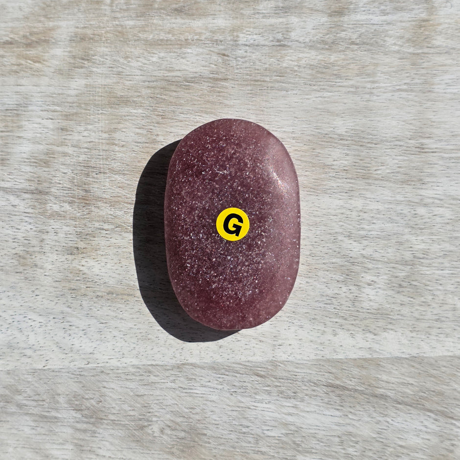 (Matte) Strawberry Quartz Palm Stones | Option G