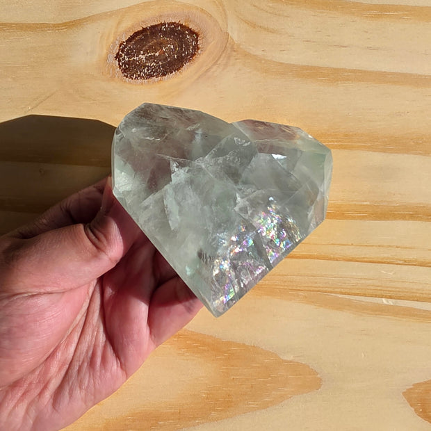 Seafoam Fluorite Heart | Option A