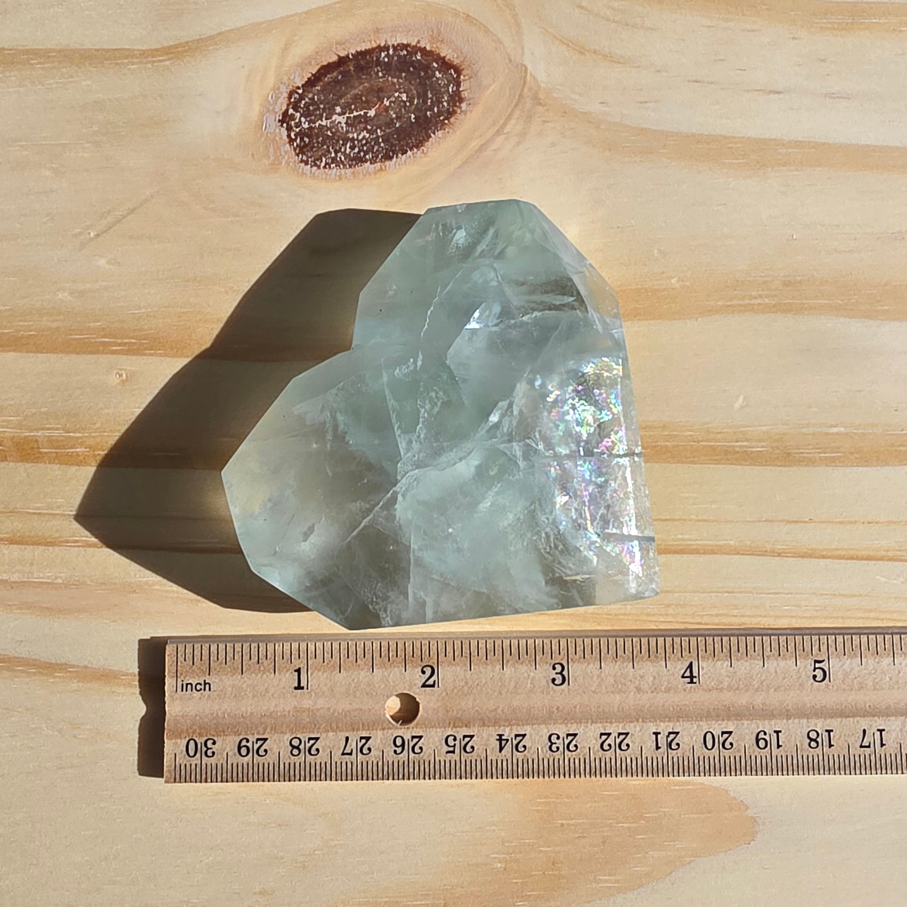 Seafoam Fluorite Heart | Option A