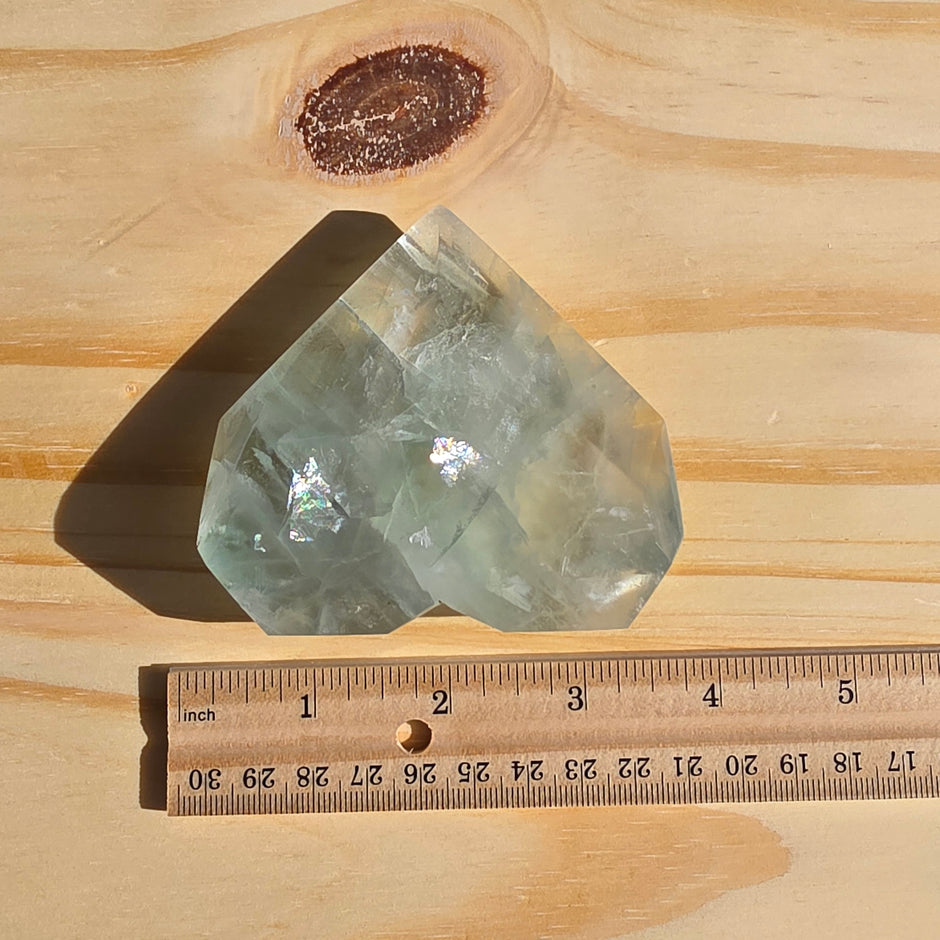 Seafoam Fluorite Heart | Option A