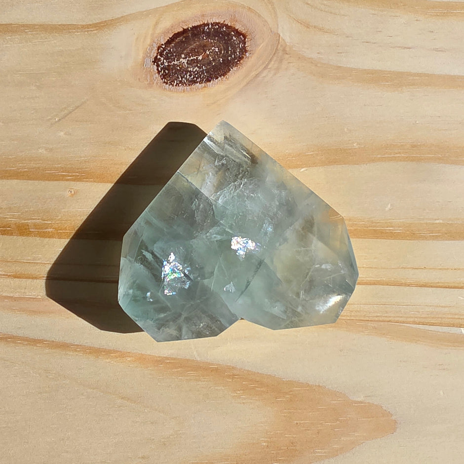Seafoam Fluorite Heart | Option A
