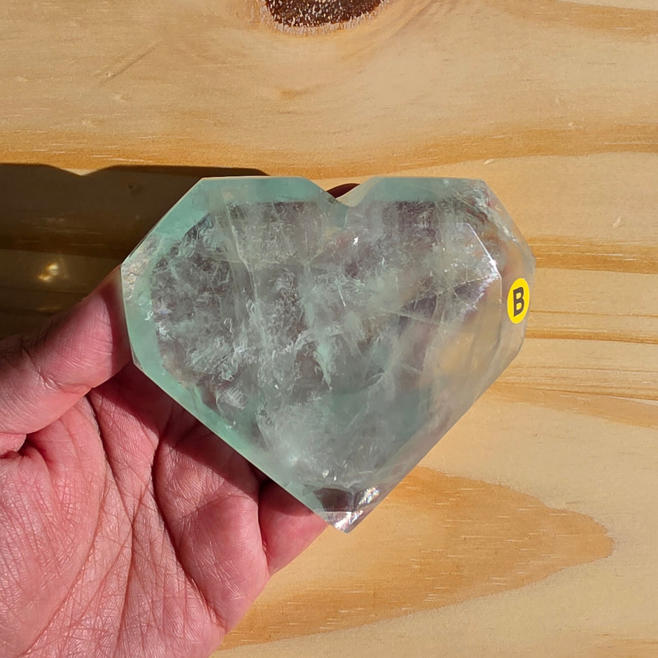 Seafoam Fluorite Heart | Option B