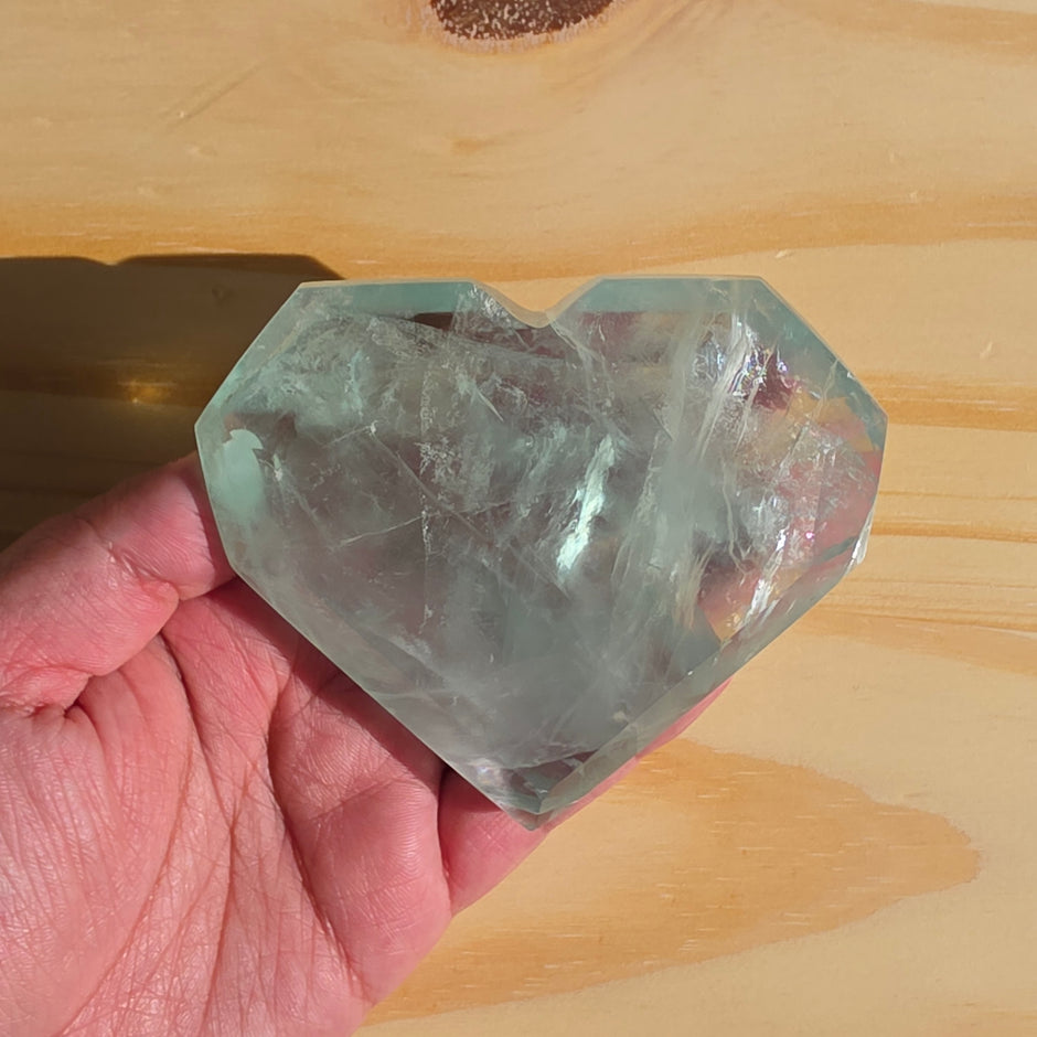 Seafoam Fluorite Heart | Option B