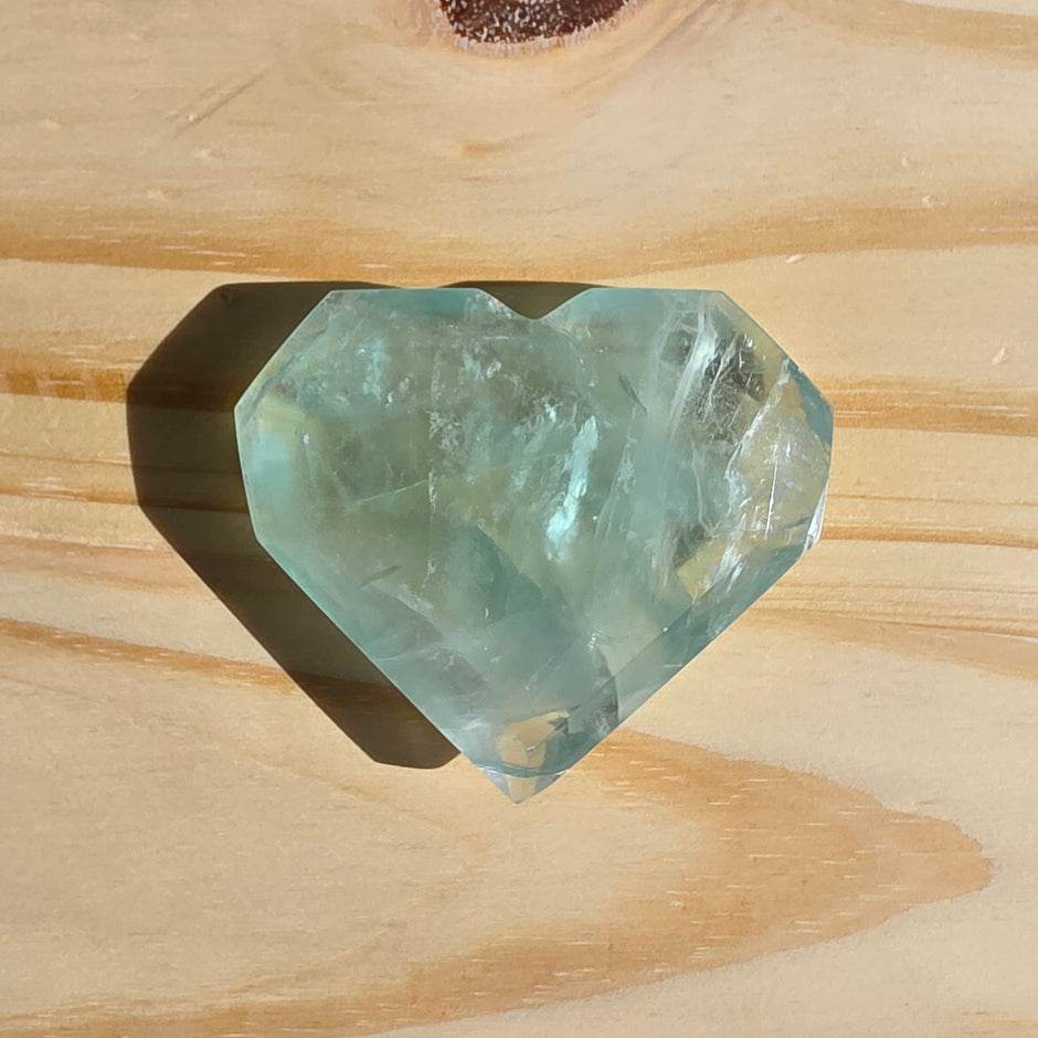 Seafoam Fluorite Heart | Option B