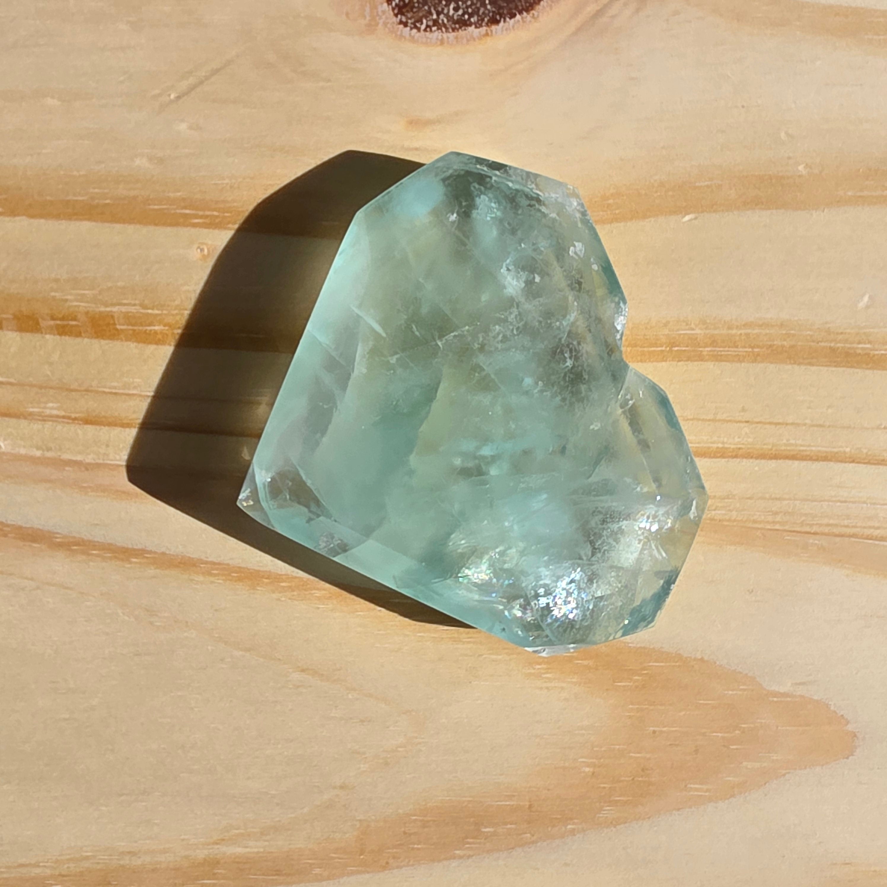 Seafoam Fluorite Heart | Option B