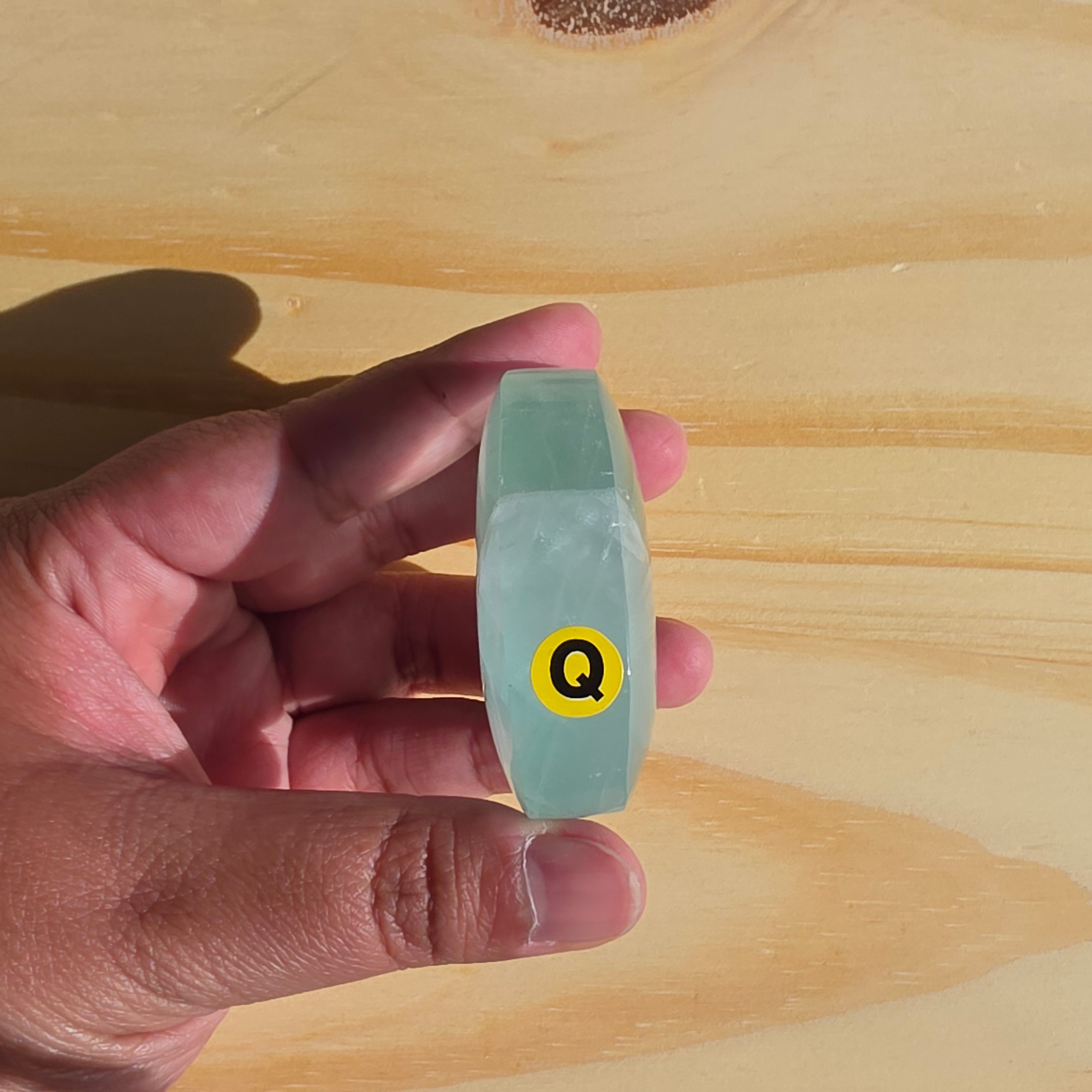 Seafoam Fluorite Palm Stone | Option Q