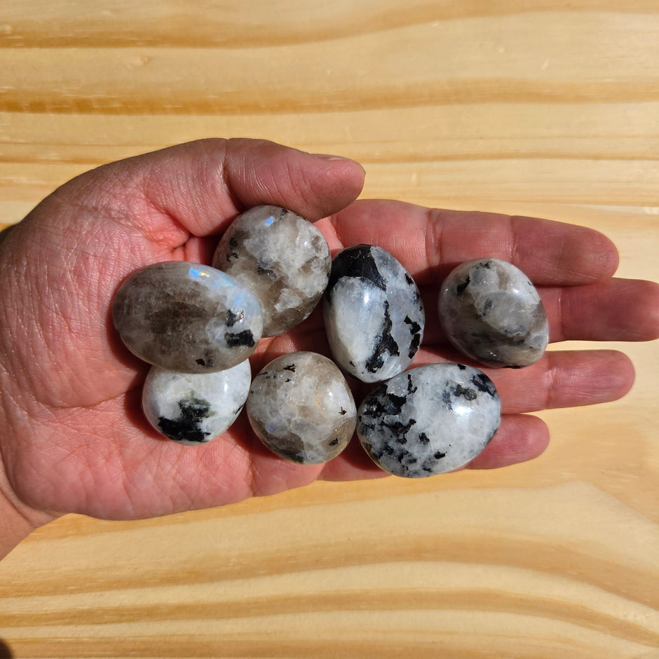 Beautiful Rainbow Moonstone Tumbles | One Individual Tumble
