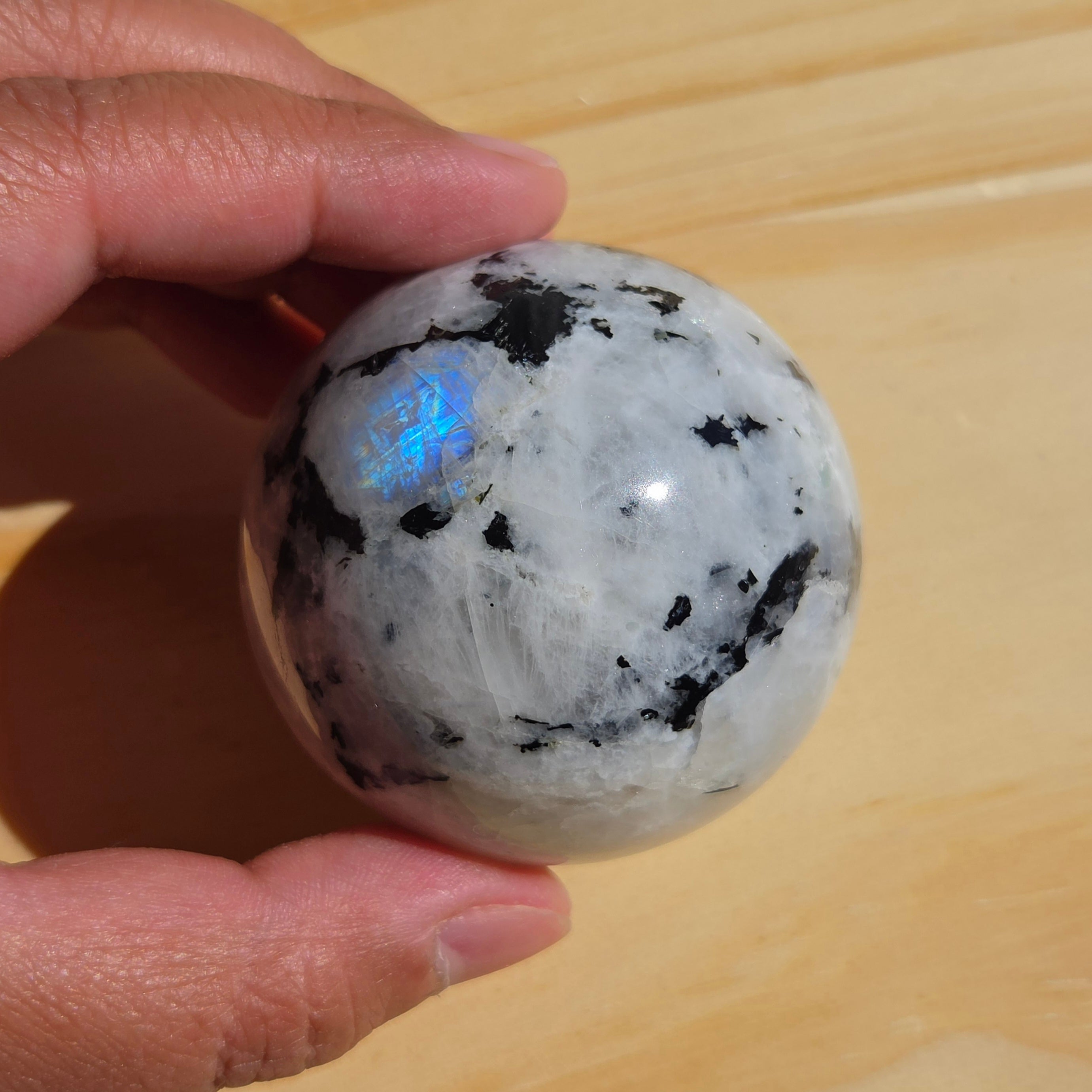 Beautiful Rainbow Moonstone Sphere | Option A