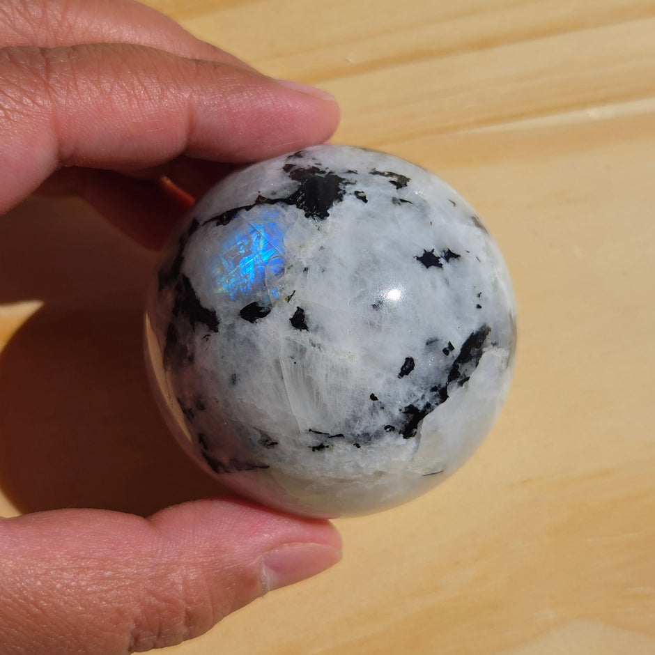 Beautiful Rainbow Moonstone Sphere | Option A