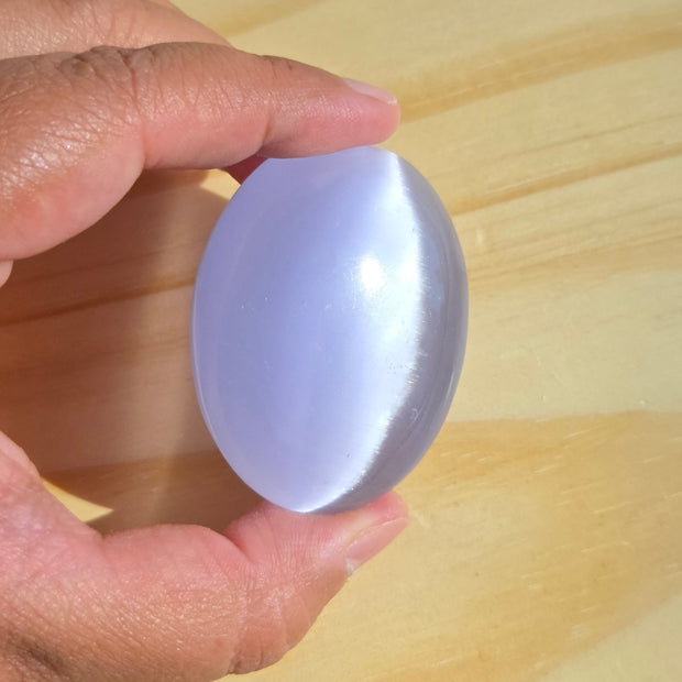 Lavender Cat's Eye Palmstone (Synthetic) | One Individual Palmstone