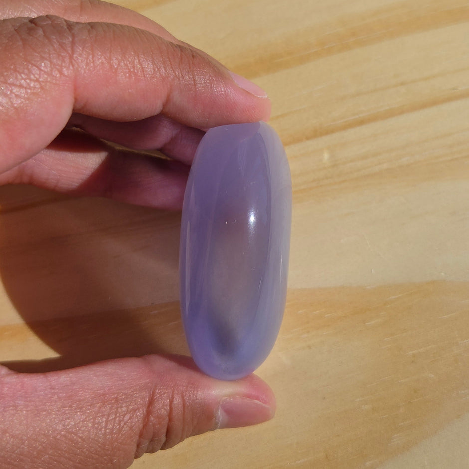 Lavender Cat's Eye Palmstone (Synthetic) | One Individual Palmstone