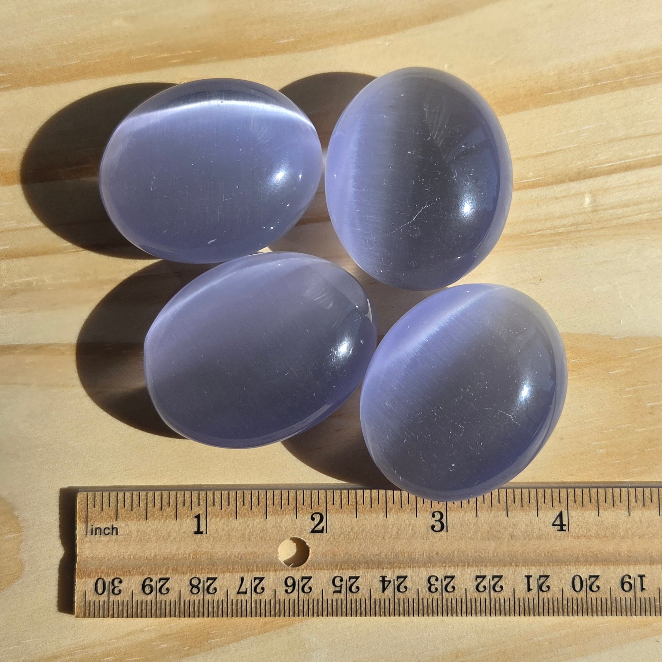 Lavender Cat's Eye Palmstone (Synthetic) | One Individual Palmstone