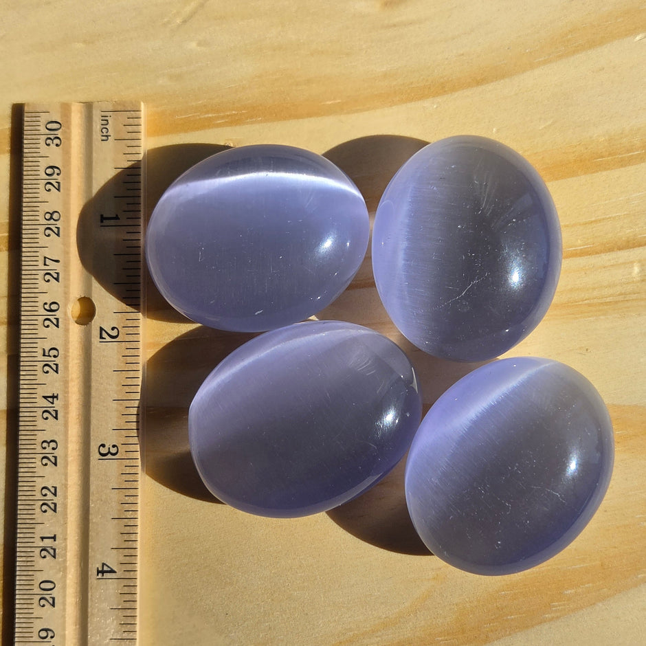 Lavender Cat's Eye Palmstone (Synthetic) | One Individual Palmstone