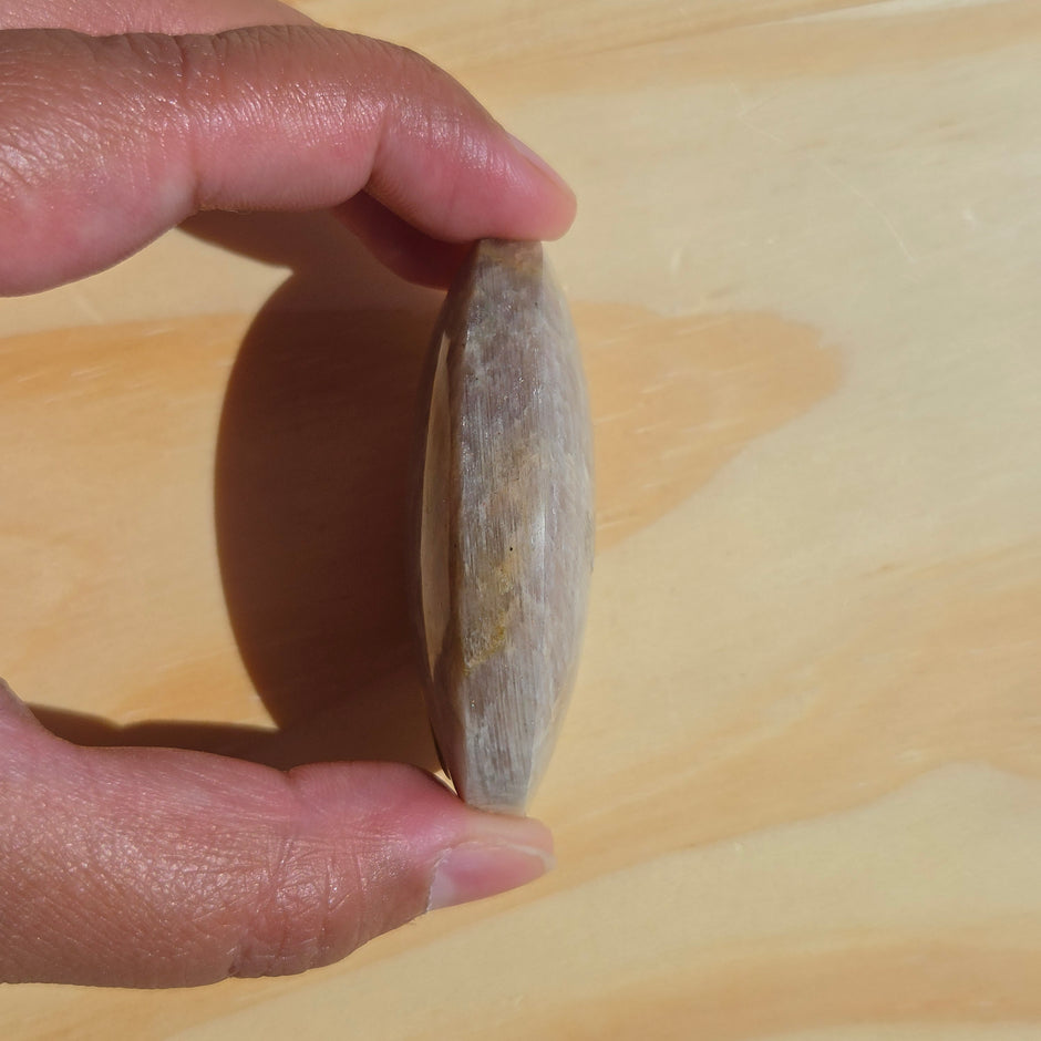 Grey Moonstone Palmstone with Blue Flash | Option C