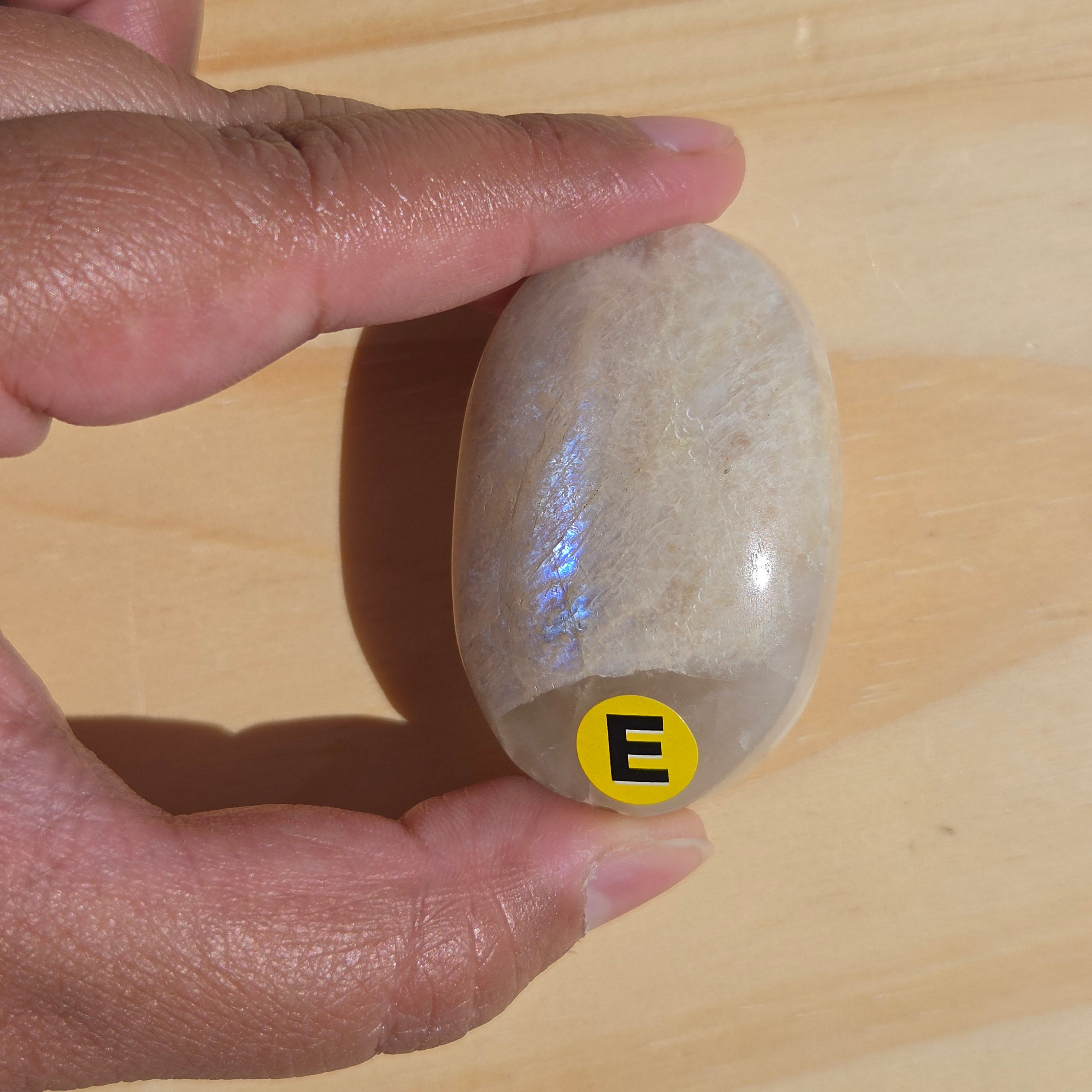 Grey Moonstone Palmstone with Blue Flash | Option E