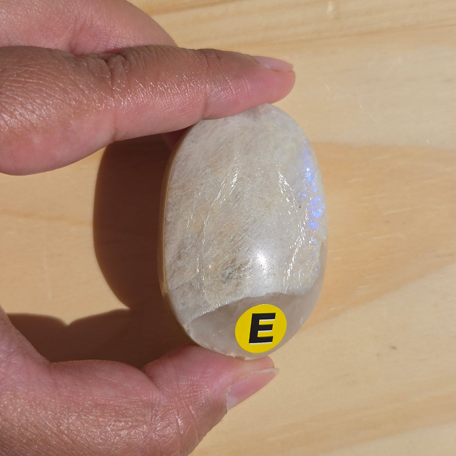Grey Moonstone Palmstone with Blue Flash | Option E