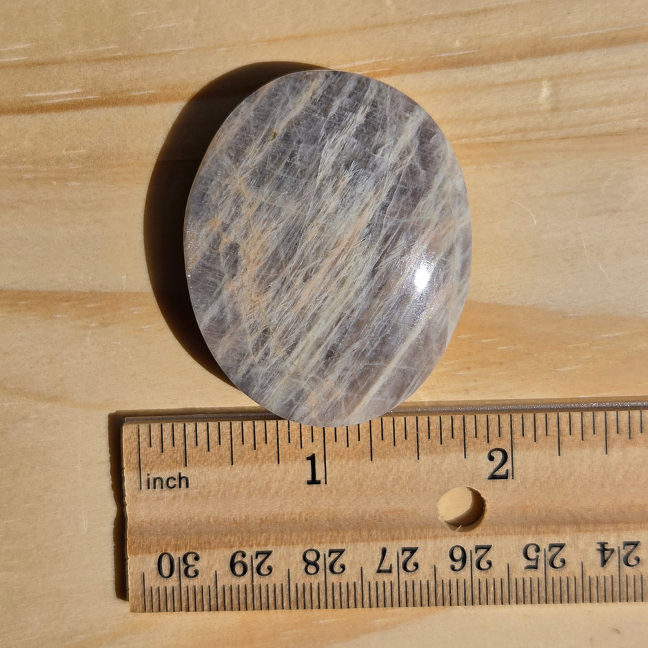 Grey Moonstone Palmstone with Blue Flash | Option F