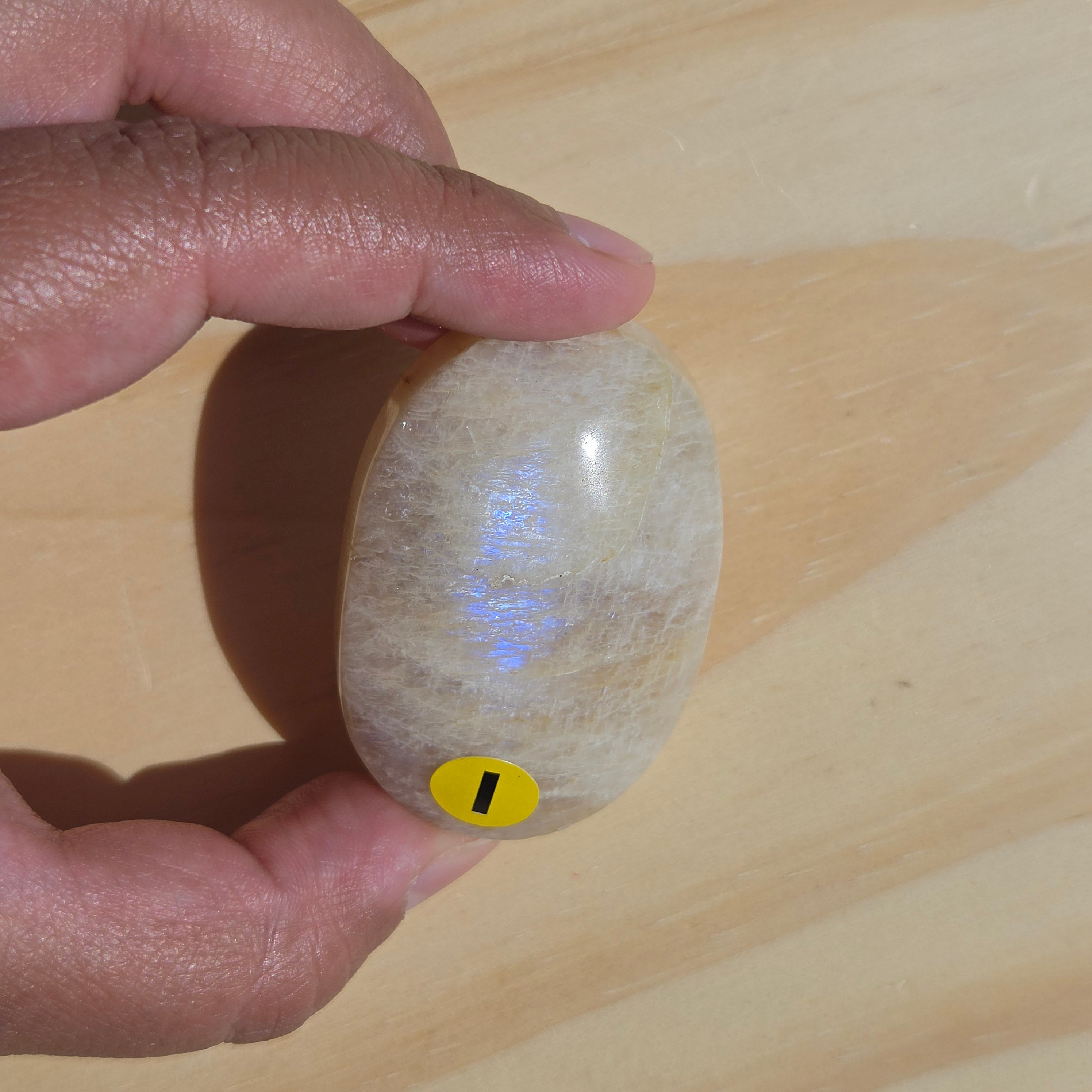 Grey Moonstone Palmstone with Blue Flash | Option I
