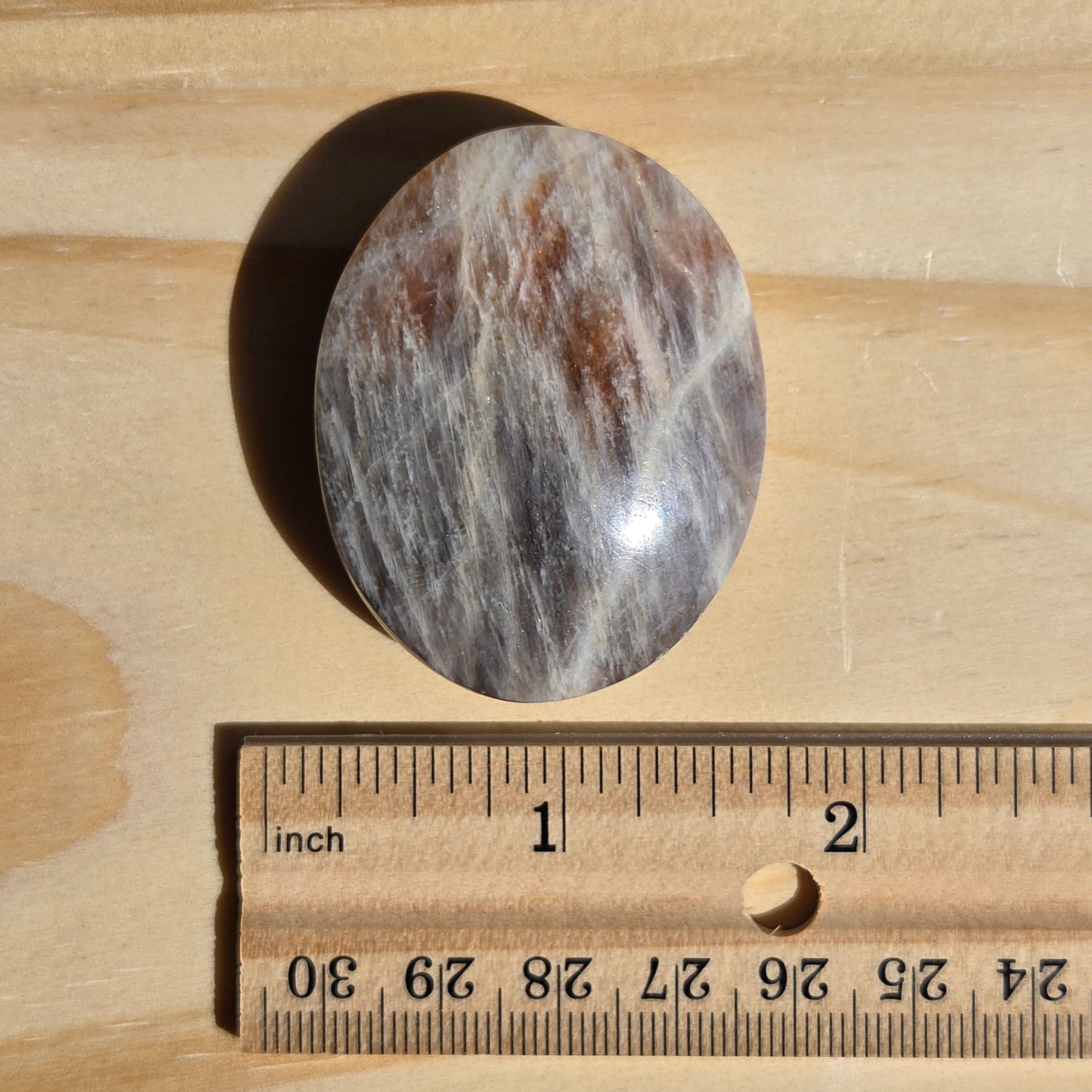 Grey Moonstone Palmstone with Blue Flash | Option J