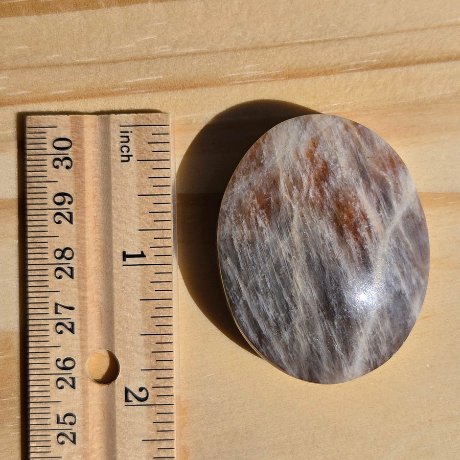 Grey Moonstone Palmstone with Blue Flash | Option J