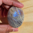 Grey Moonstone Palmstone with Blue Flash | Option K