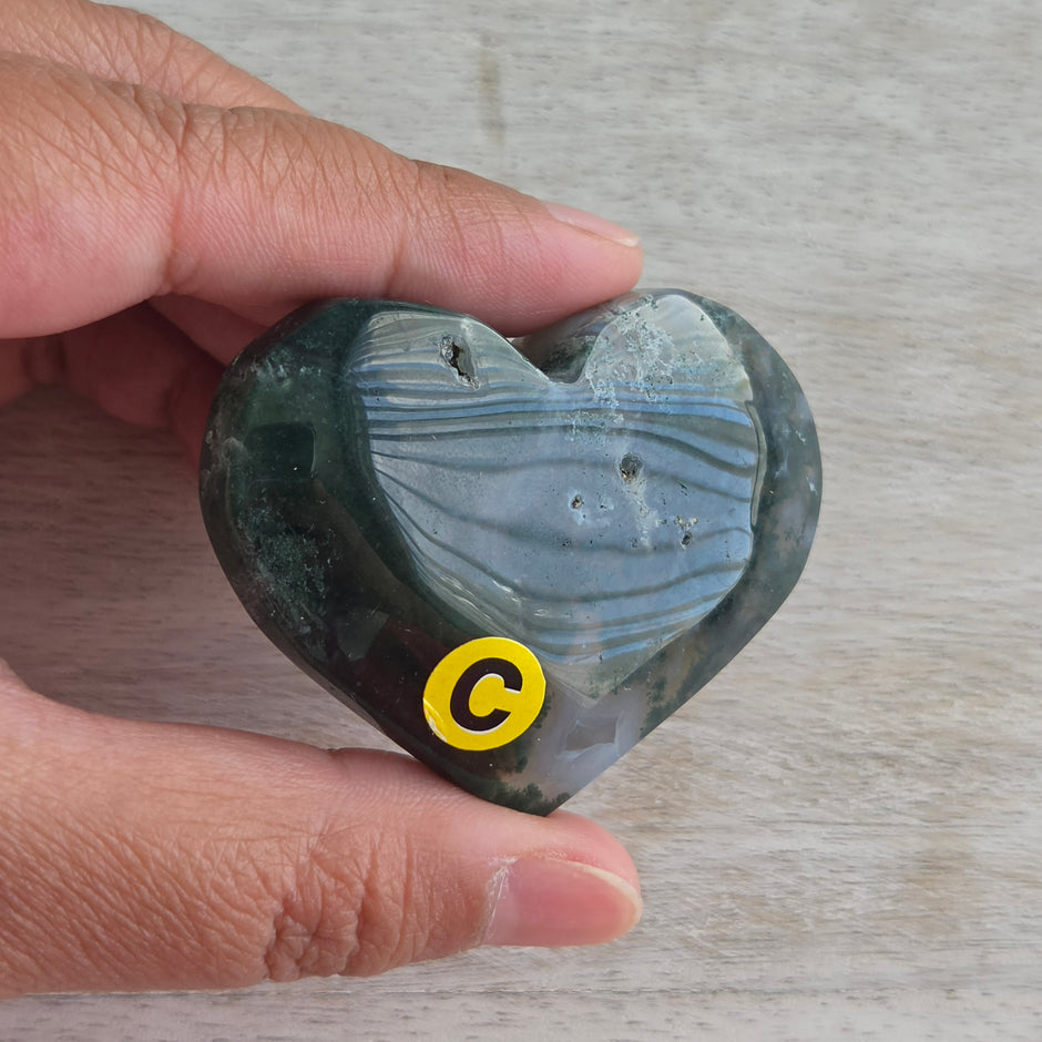 Moss Agate Heart | Option C