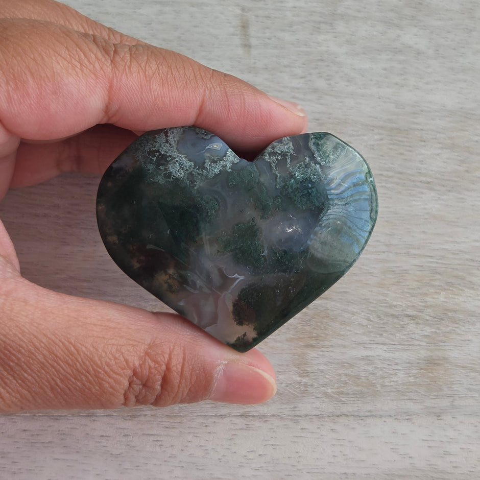 Moss Agate Heart | Option C