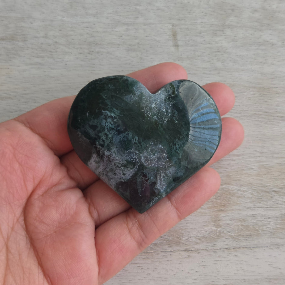Moss Agate Heart | Option D